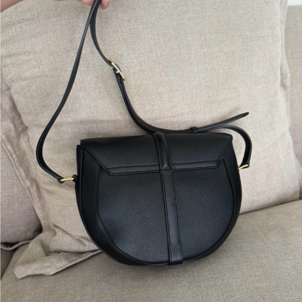 Celine Black Leather Crossbody Saddle Bag with Gold Hardware - Picture 5 of 6